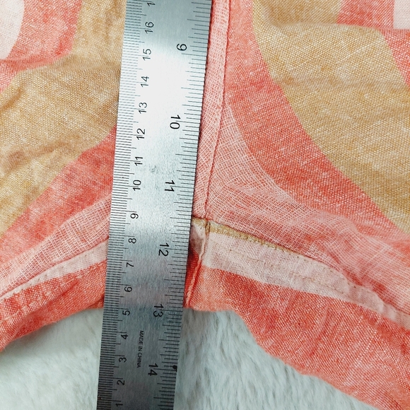 Beachlunchlounge Orange Striped Linen Blend Casual Pants P3269 - Picture 5 of 9